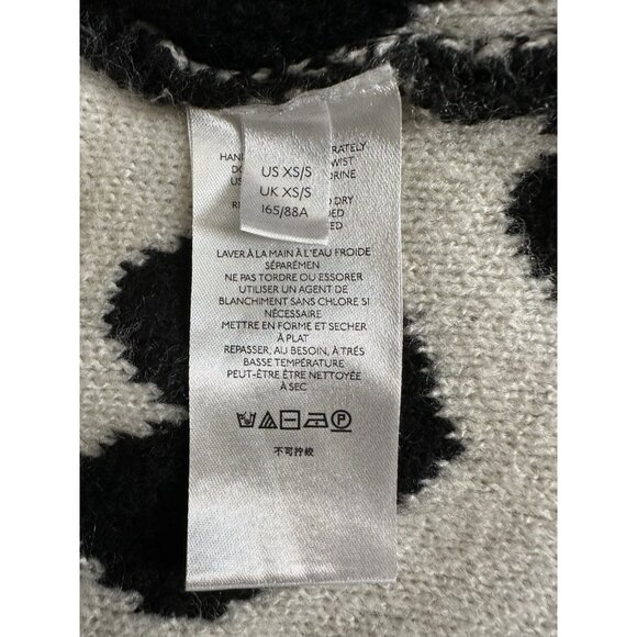 Maeve Anthropologie Sweater Womens XS Cardigan hearts black white open casual - Picture 15 of 15